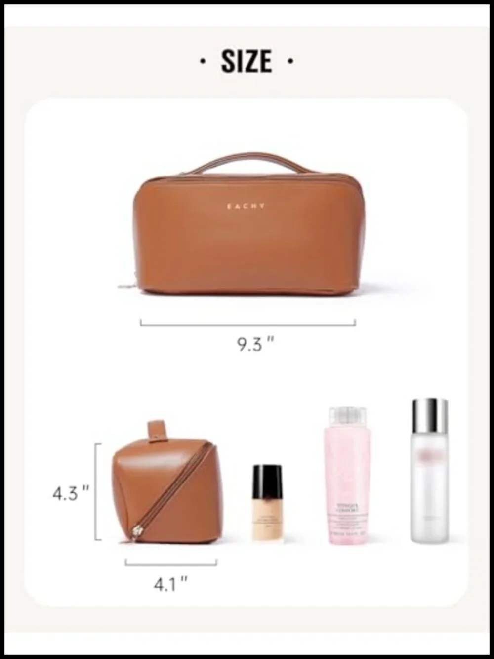 Large Capacity Waterproof PU Leather Travel Makeup Bag